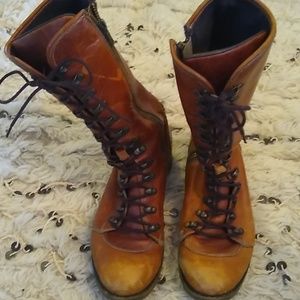 Vintage leather lace up boots